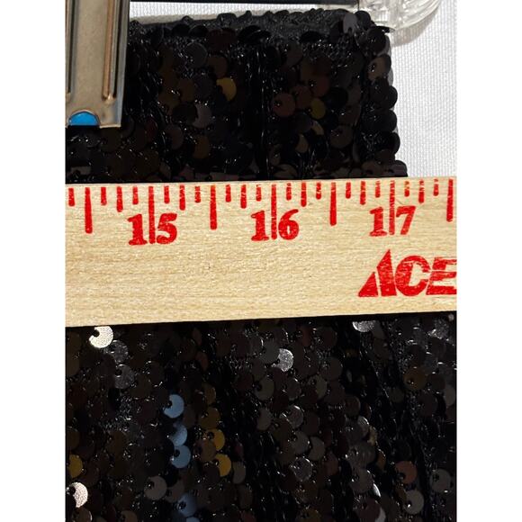 Anna Kaci CA Black Sequin Pants Sz XL Holiday Formal Cocktail Party Glam City - Picture 5 of 9